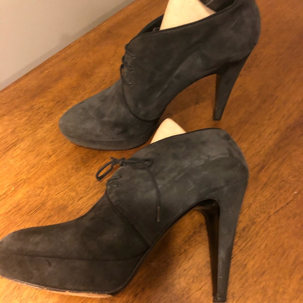 Suede Lace up platform ankle boots